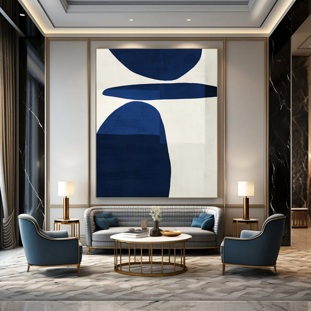 Hand-Painted Extra-Large Abstract Canvas for Family Living Room Feature Walls