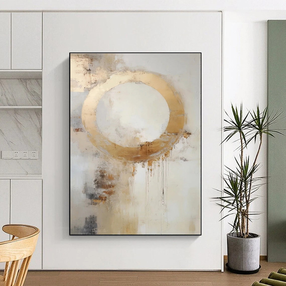 Oversized Custom Hand-Painted Abstract Painting for Home Library Study Nook Wall LargeART0586