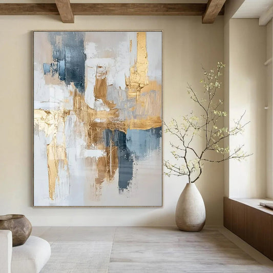 Vintage Floral Hand-Painted Abstract Wall Decor for Feminine Bedrooms