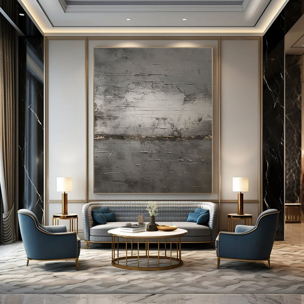 Large-Scale Hand-Painted Abstract Canvas for Office and Living Room