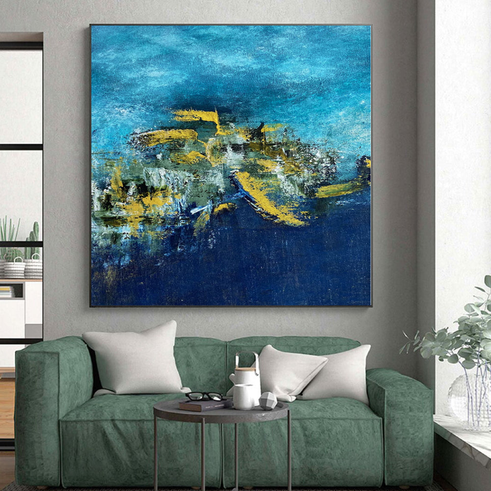 Custom Oversized Abstract Canvas - Hand-Painted Acrylic for Luxury Villa Foyers