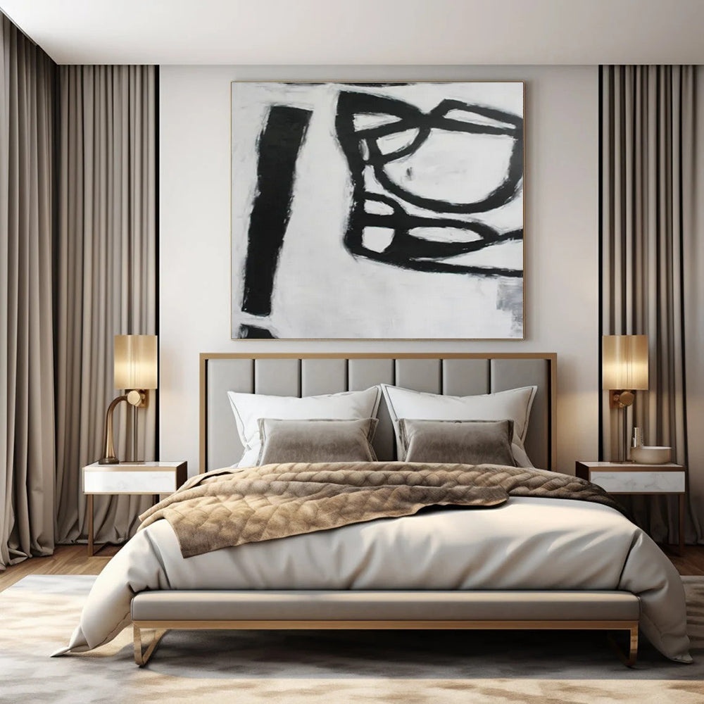 Hand-Painted Bespoke Abstract Canvas for Bedroom & Hotel Guest Rooms