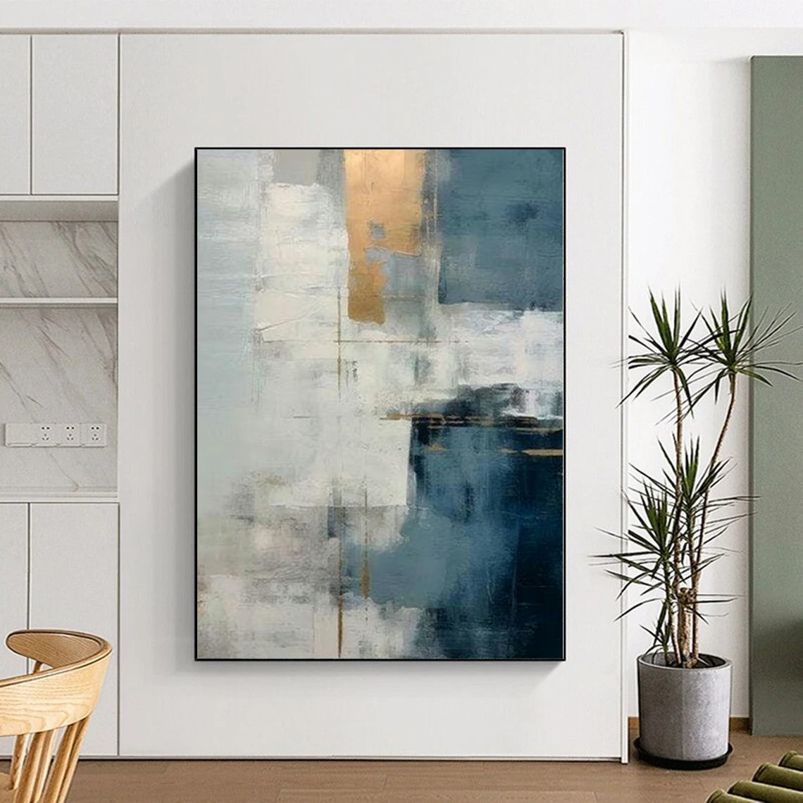 Large Custom Abstract Canvas for Kids’ Playroom Feature Walls