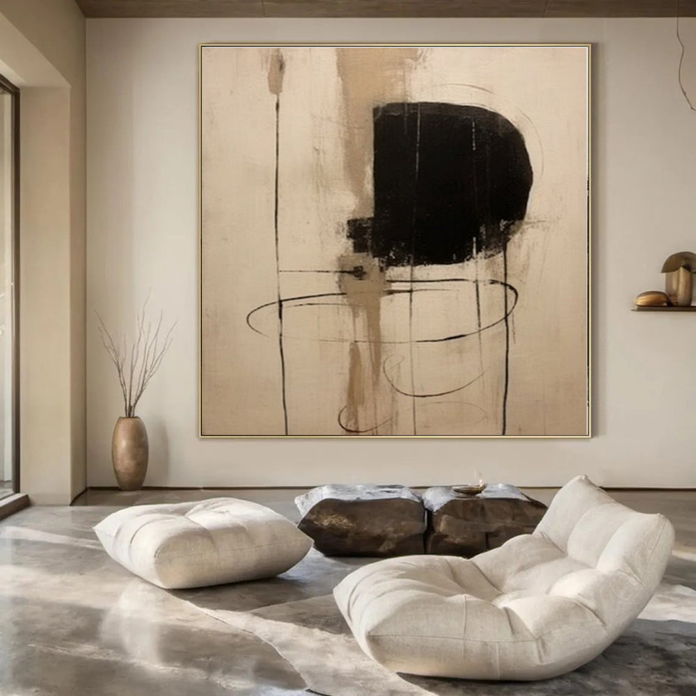 Large Hand-Painted Contemporary Abstract Wall Art for Office Copy Rooms
