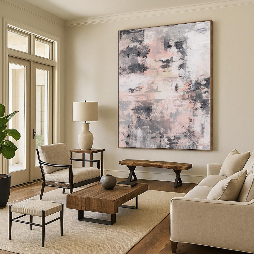 Large Abstract Stripe Painting - Commissioned Oil on Canvas for Fashion Boutique Displays