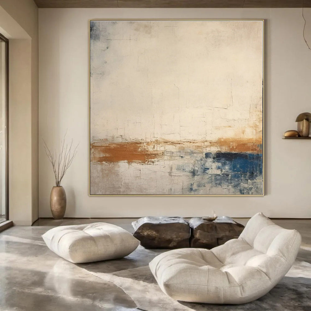 Large-Scale Hand-Painted Abstract Painting for Office and Hotel Conference Rooms
