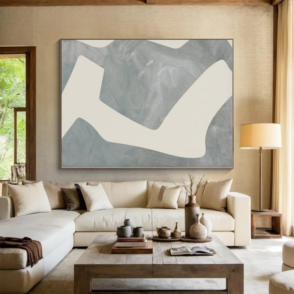 Massive Custom Abstract Painting for Home Library Reading Nook Wall