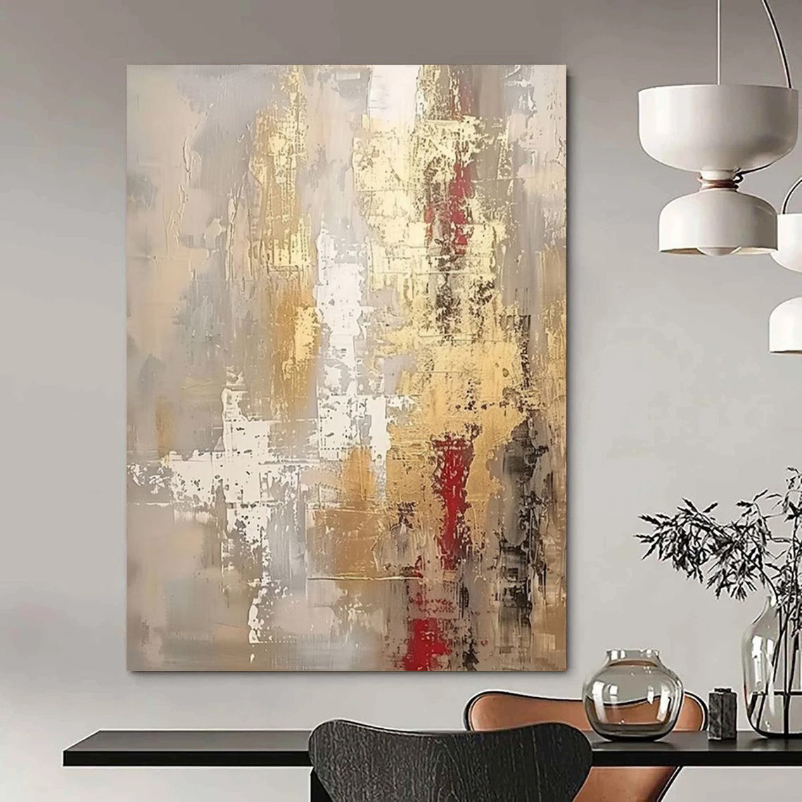 Large-Scale Hand-Painted Contemporary Abstract Mural for Hotel Wellness Centers