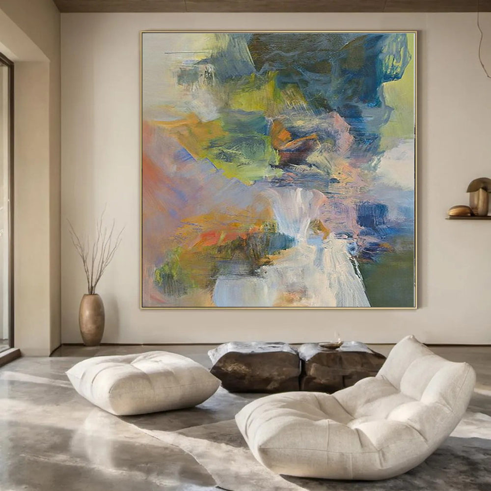 Immense Abstract Canvas for Indoor Pool Areas - Made to Order Acrylic on Canvas