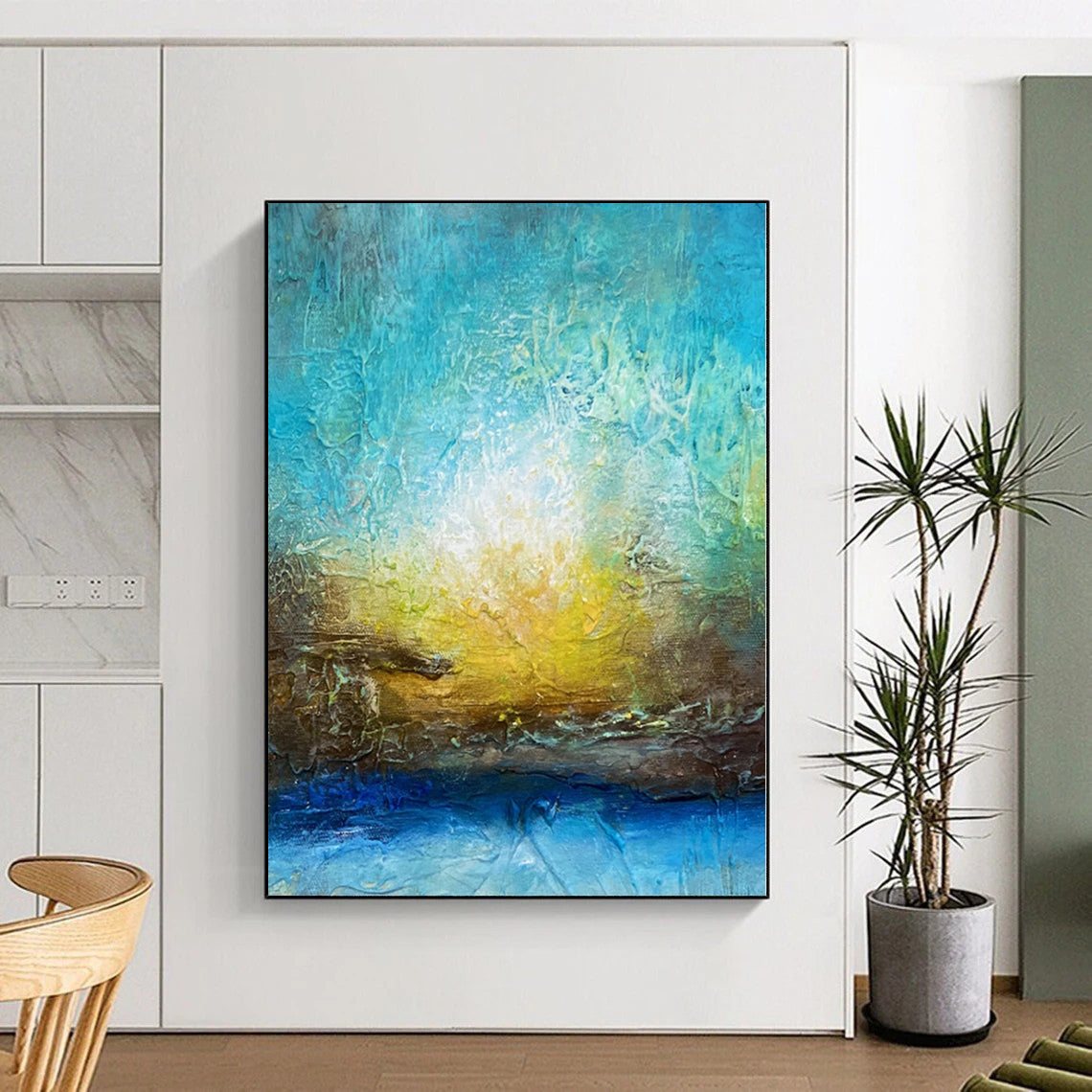 Immense Abstract Techno Art - Hand-Painted Resin for Electronic Music Festival Venues