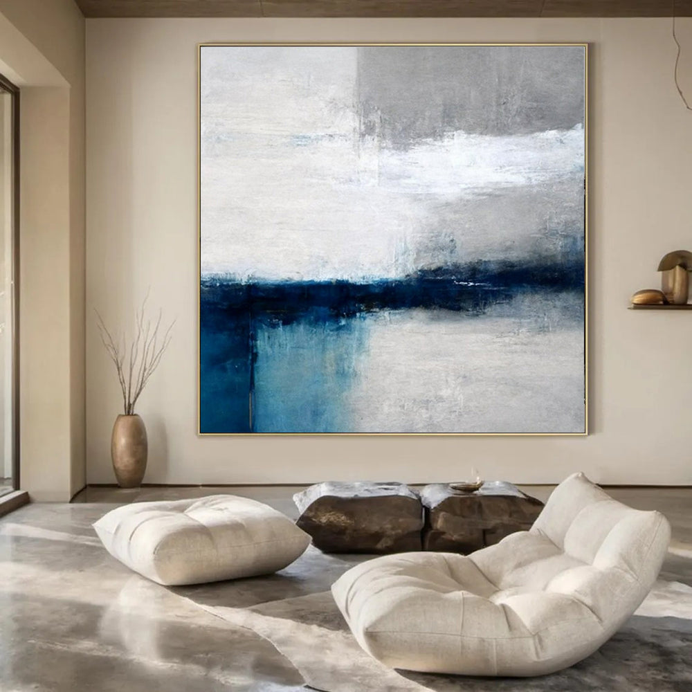 Oversized Hand-Painted Modern Abstract Painting for Trendy Bar Outdoor Terraces