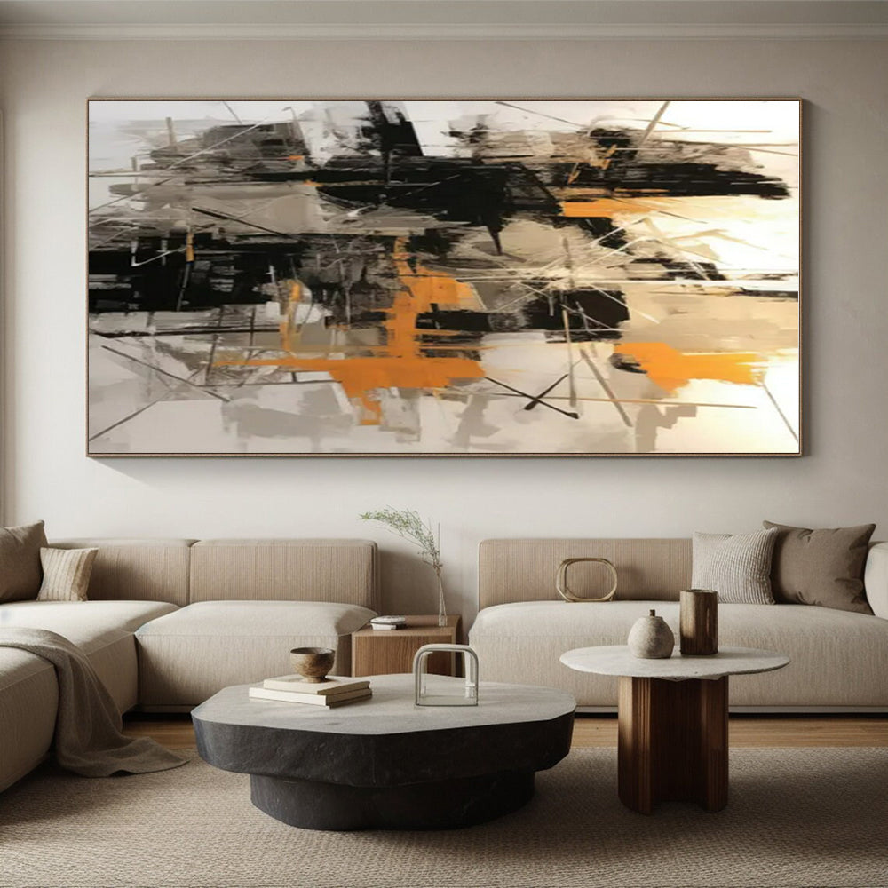 Oversized Contemporary Abstract Wall Art for Kitchen Island Visual Accent