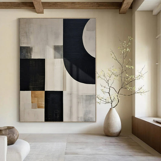 Hand-Painted Bespoke Abstract Mural for Hallway and Office