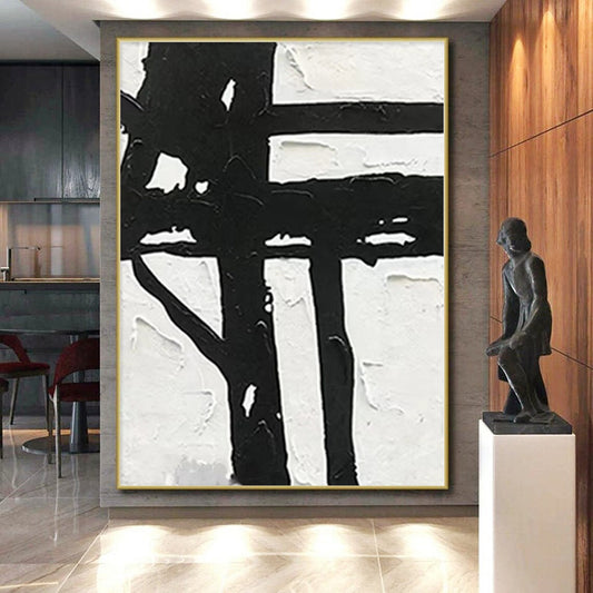 Giant Hand-Painted Abstract Art for Basement Home Theater Feature Walls