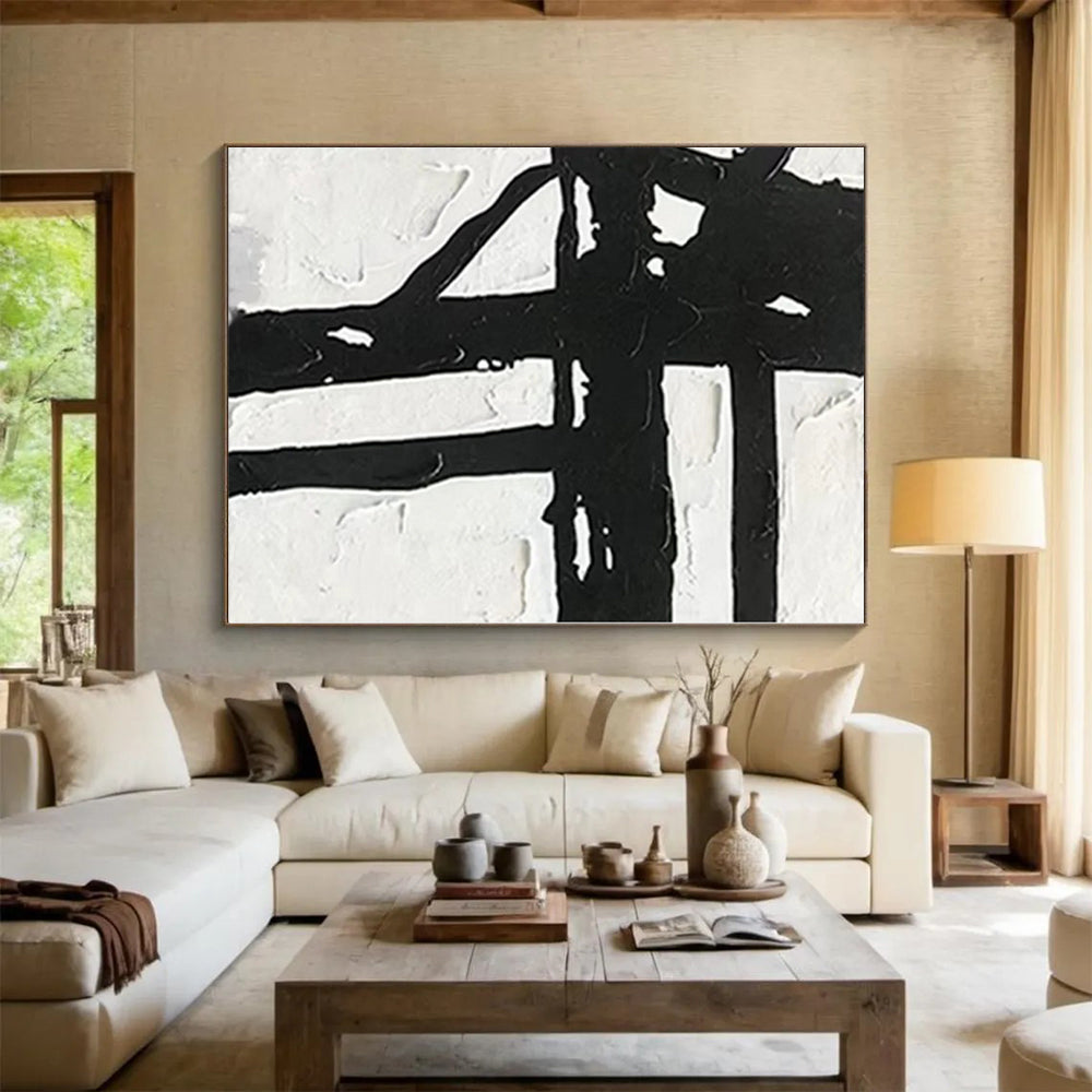 Giant Hand-Painted Abstract Art for Basement Home Theater Feature Walls