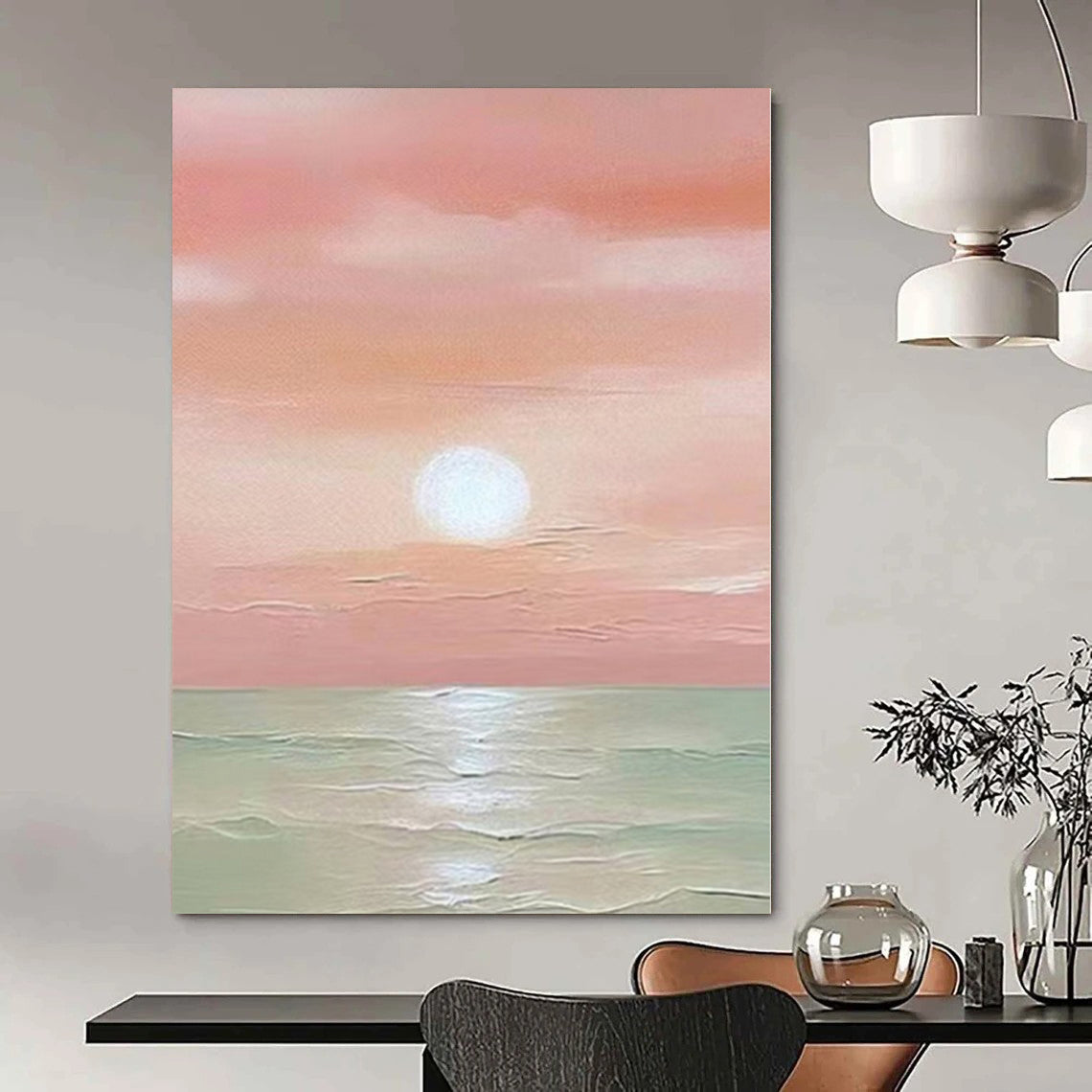 Monumental Abstract Painting for Bay Window Alcoves - Commissioned Mixed Media