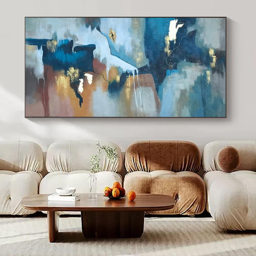 Large-Scale Hand-Painted Contemporary Abstract Mural for Boutique Hotel Spa Areas