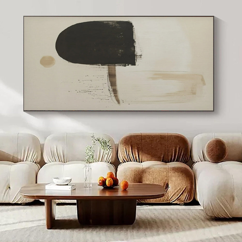 Huge Hand-Painted Contemporary Abstract Canvas for High-End Residential Foyer Entrances