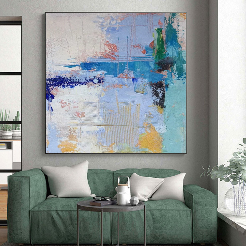 Oversized Abstract Wall Art for Sauna Steam Rooms - Commissioned Acrylic on Linen