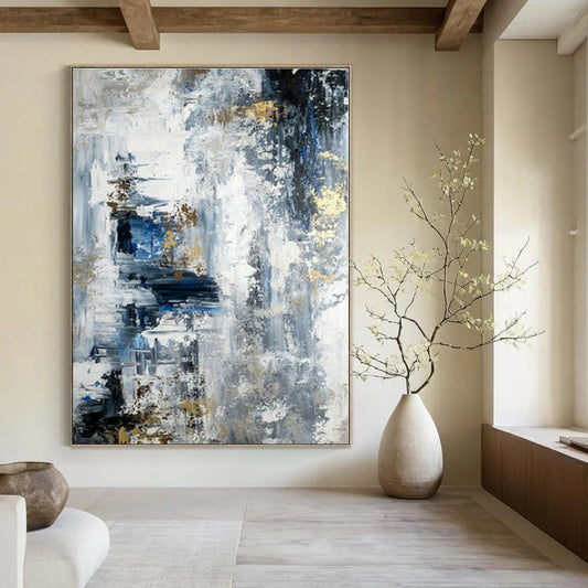 Oversized Custom Hand-Painted Abstract Art for Living Room & Hotel Outdoor Terraces