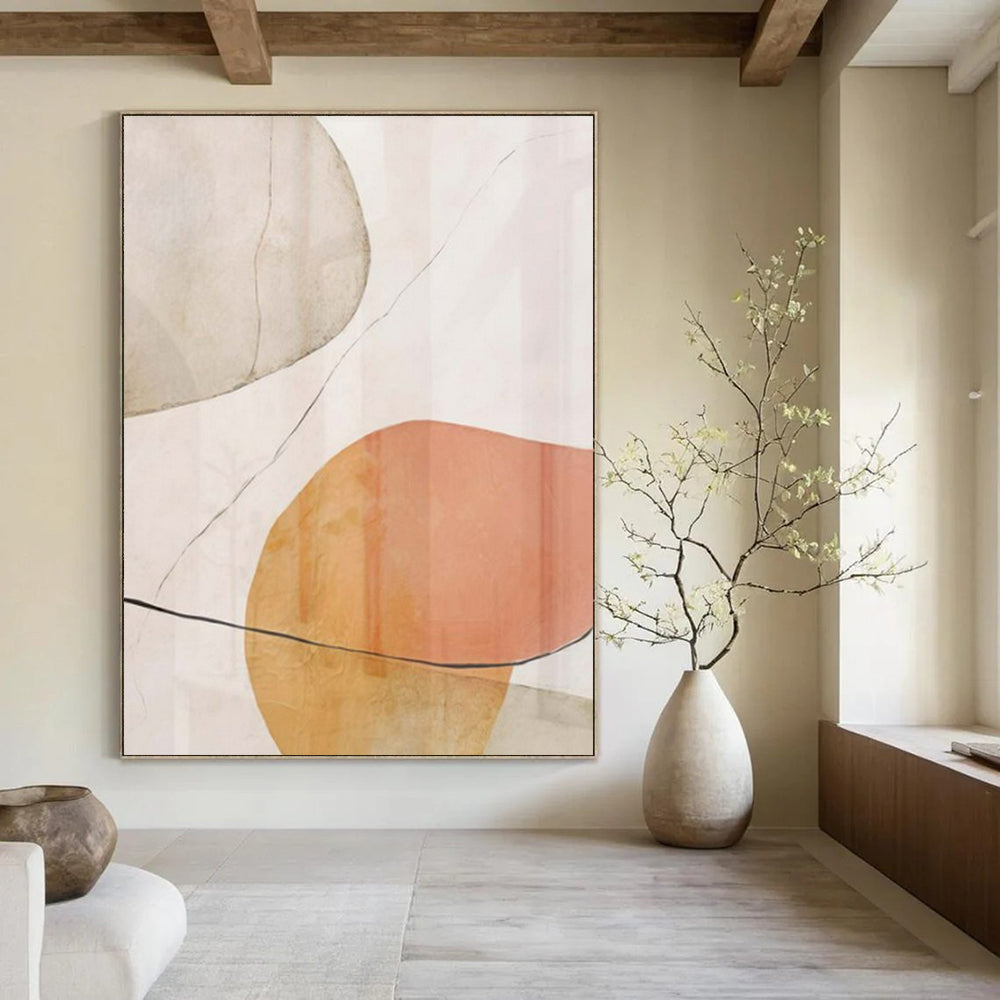 Extra-Huge Hand-Painted Modern Abstract Canvas for Family Home Outdoor Living Rooms
