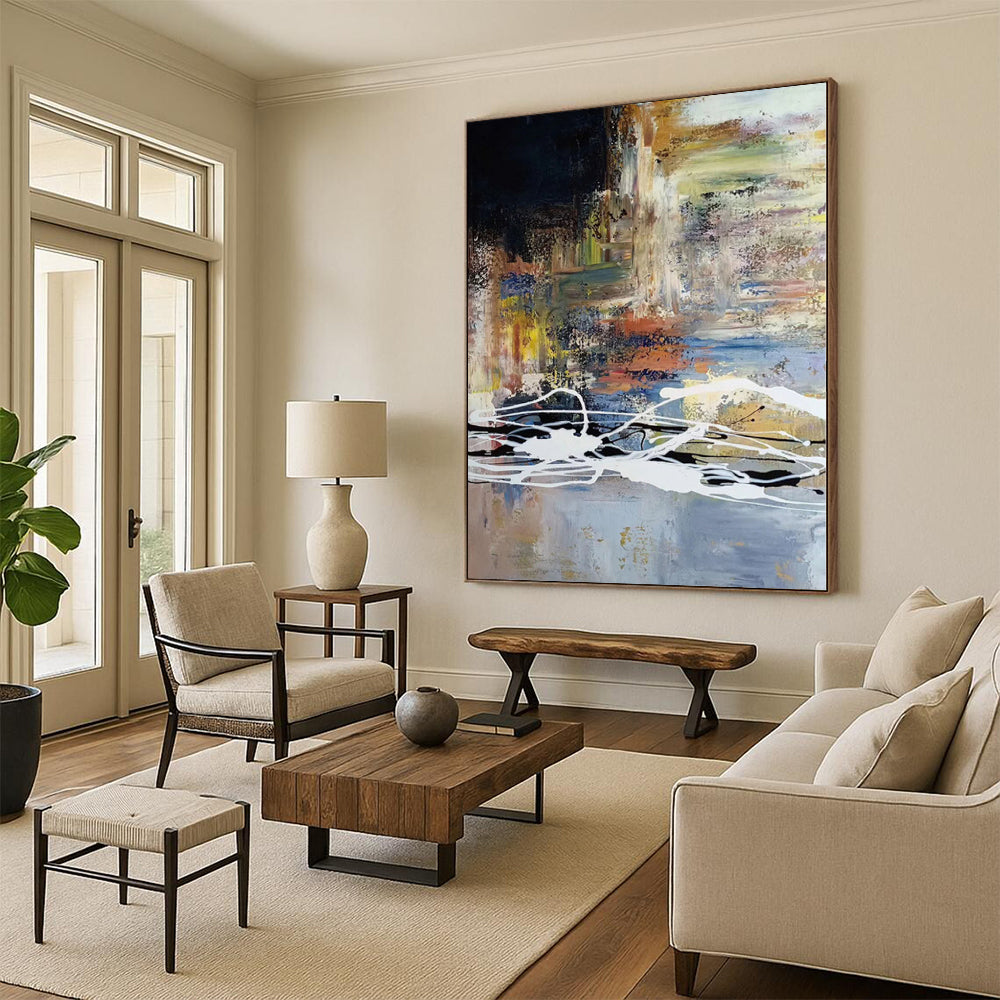 Immense Made-to-Order Abstract Canvas for Kitchen Breakfast Bar Feature Walls
