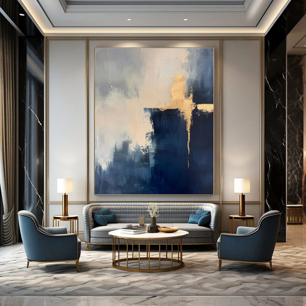 Hand-Painted Bespoke Abstract Canvas for Office Private Offices