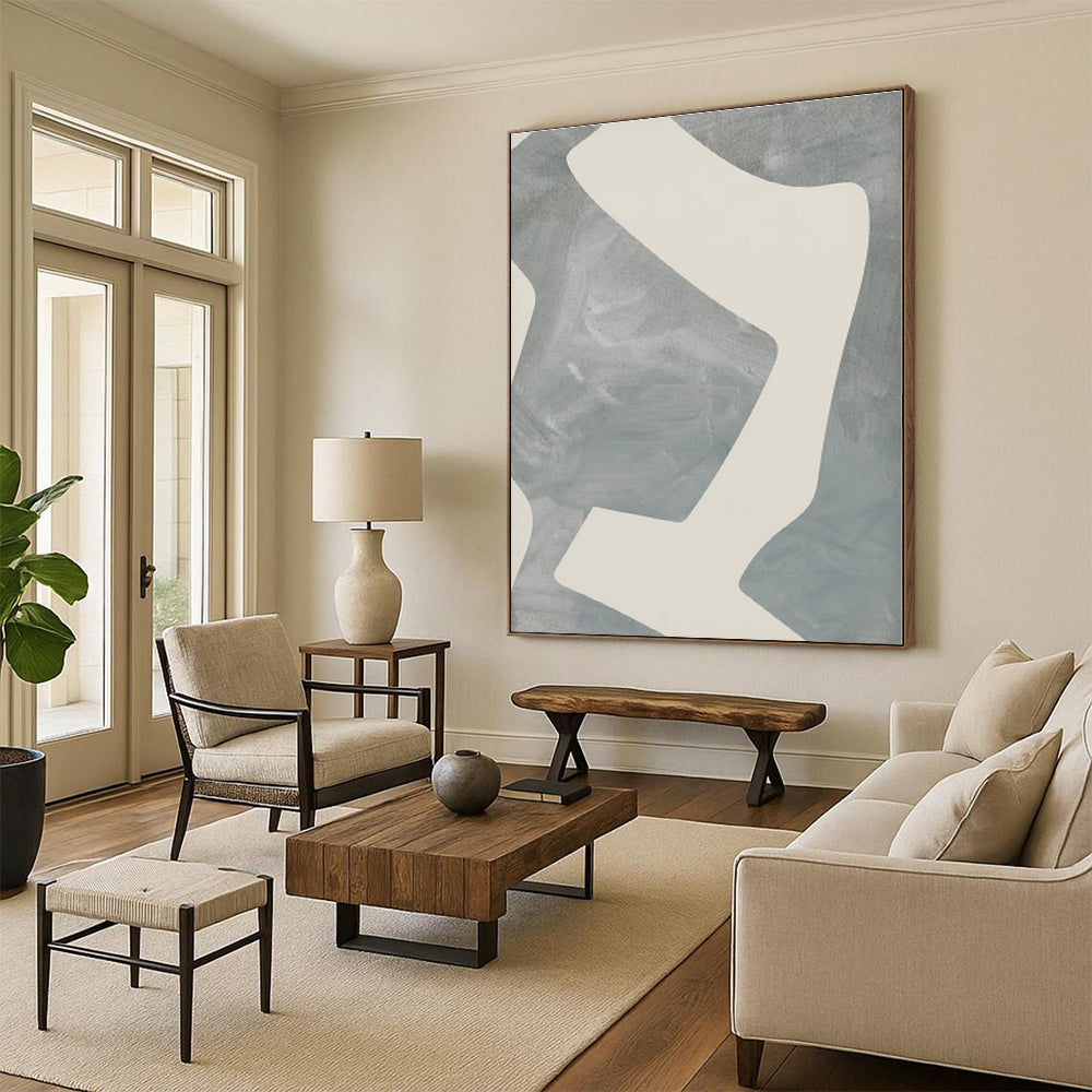 Massive Custom Abstract Painting for Home Library Reading Nook Wall