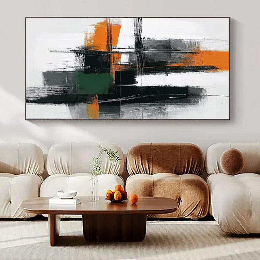 Tropical Oasis Hand-Painted Abstract Canvas for Beachy Bedrooms