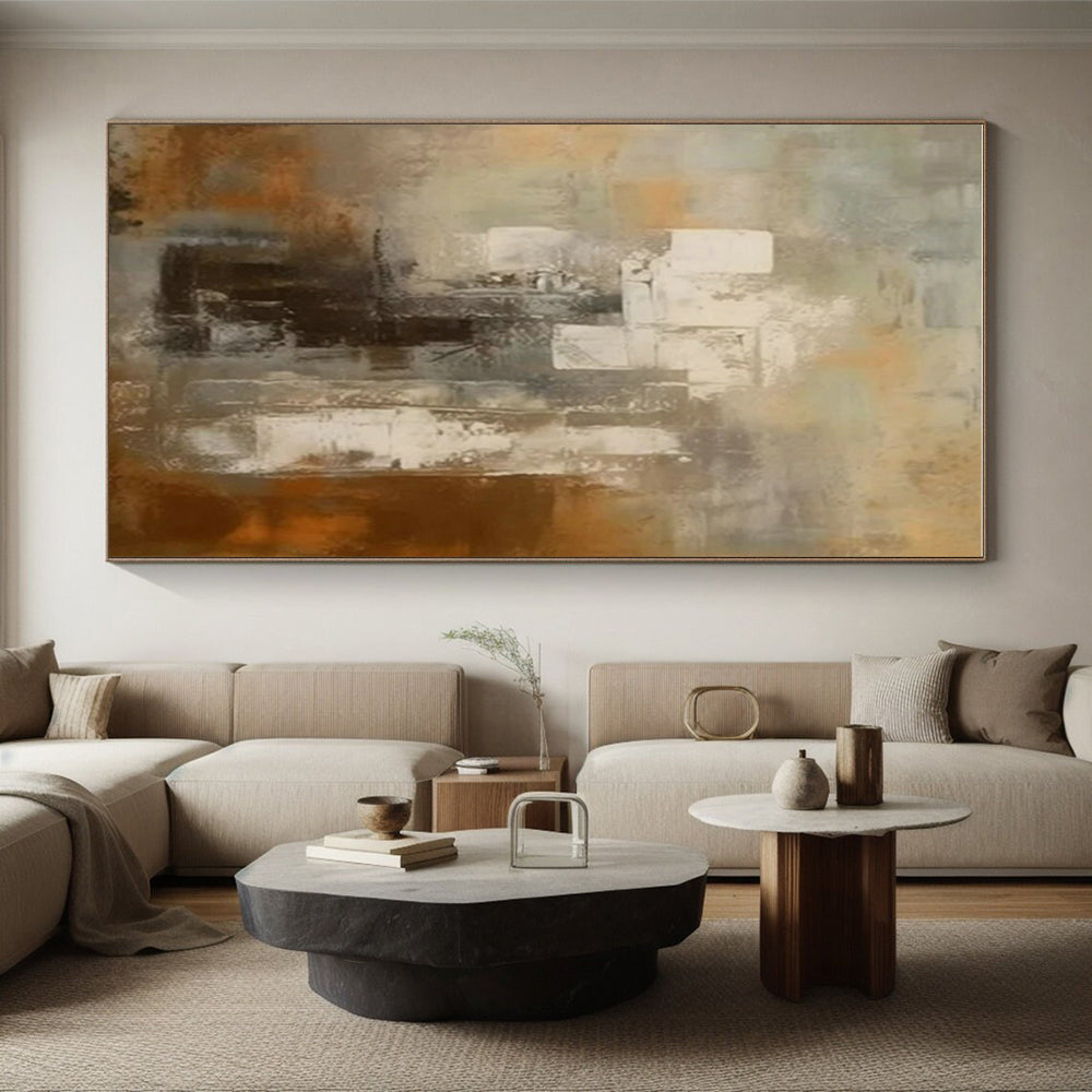 Tailored Large-Format Hand-Painted Abstract Canvas for Family Room Fireside Wall LargeART0602