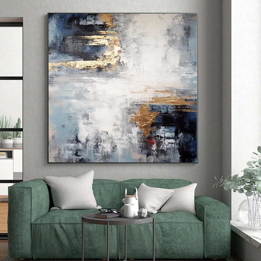 Giant Abstract Art for Vertical Farming Greenhouses - Commissioned Mixed Media on Canvas