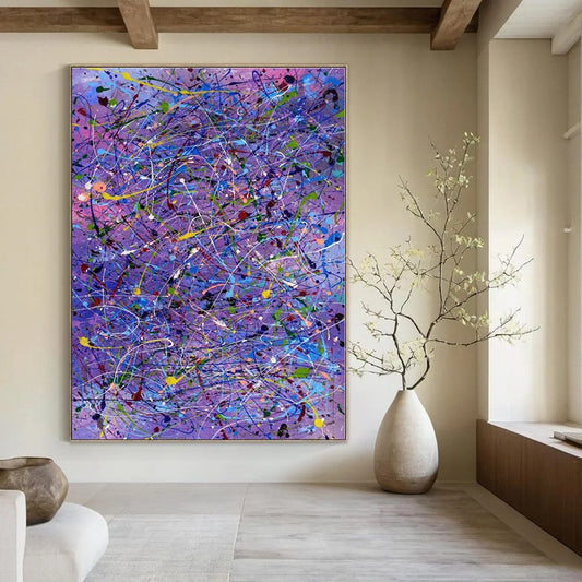 Oversized Custom Hand-Painted Abstract Art for Office Human Resources Areas