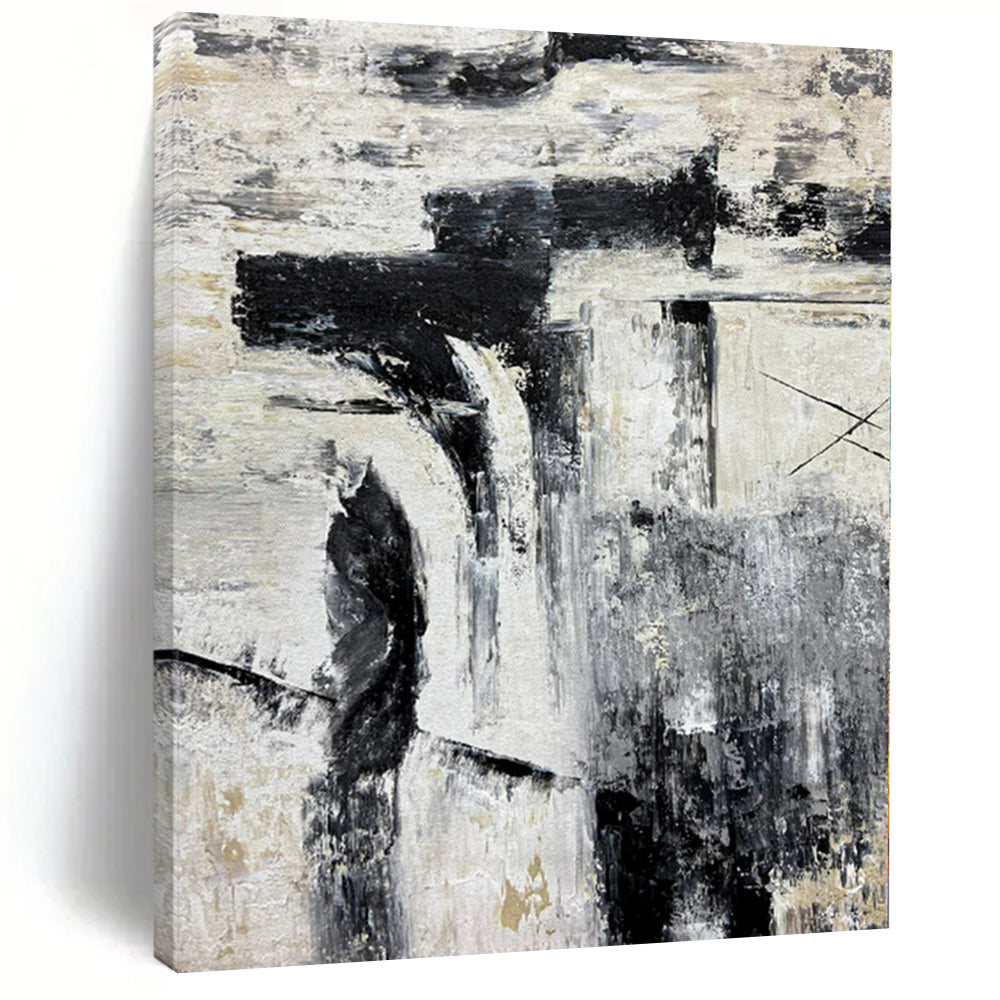 Extra-Huge Hand-Painted Modern Abstract Artwork for Bedroom Above Bed Benches