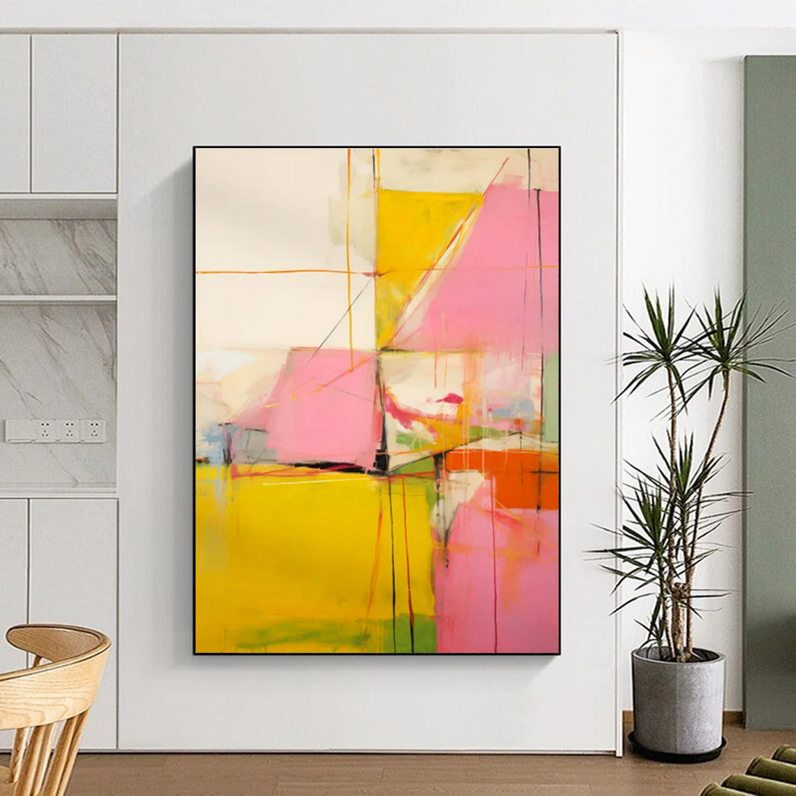 Gigantic Modern Abstract Art Canvas for Villa Living Room Feature Walls
