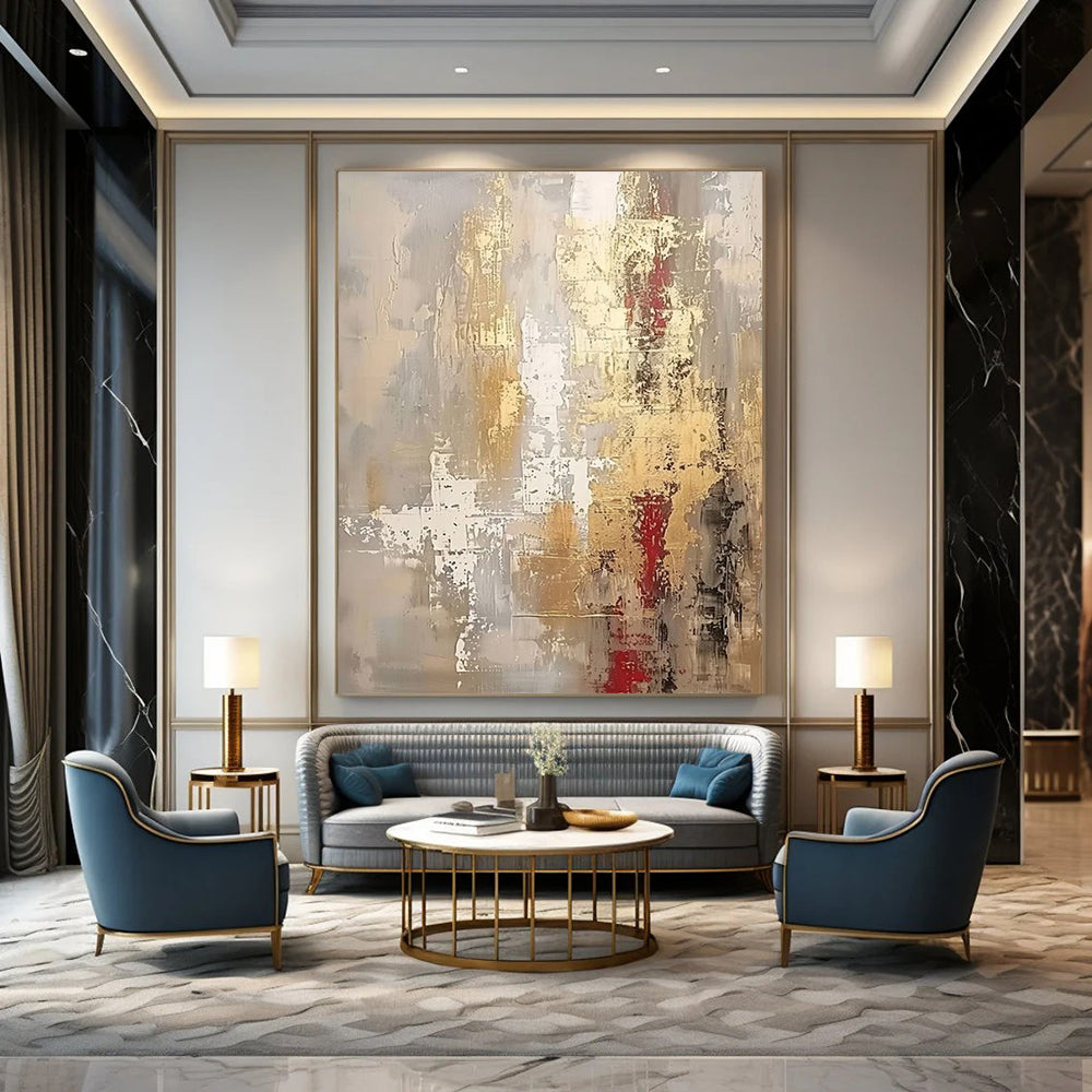 Hand-Painted Large Modern Abstract Wall Art for Family Home Great Rooms
