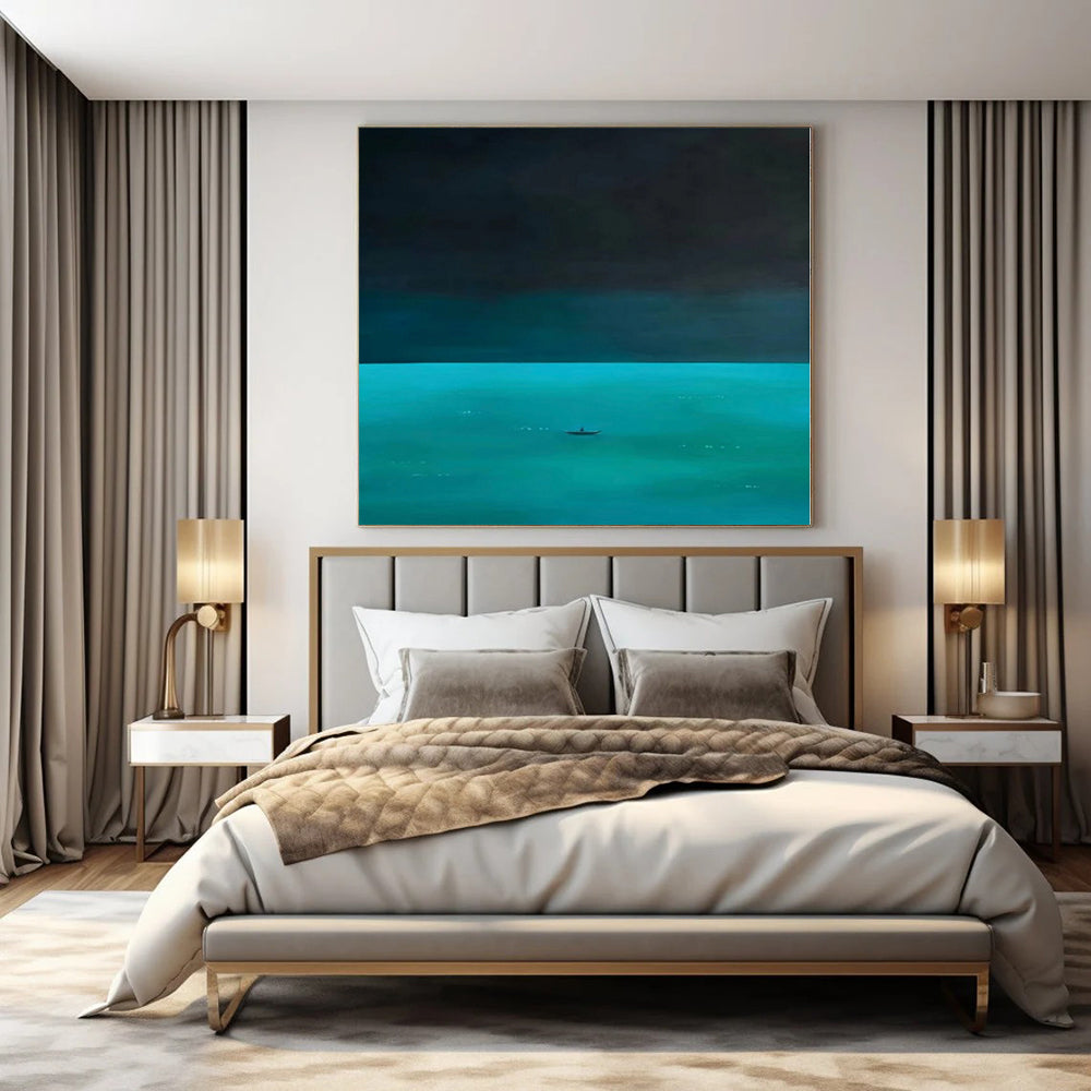 Large Abstract Canvas for Laundry Room Sink Areas - Custom Acrylic on Canvas