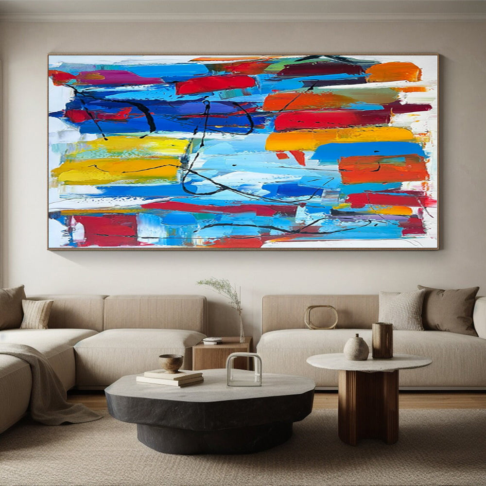 Gigantic Hand-Applied Abstract Painting for Healthcare Facilities LargeART0646