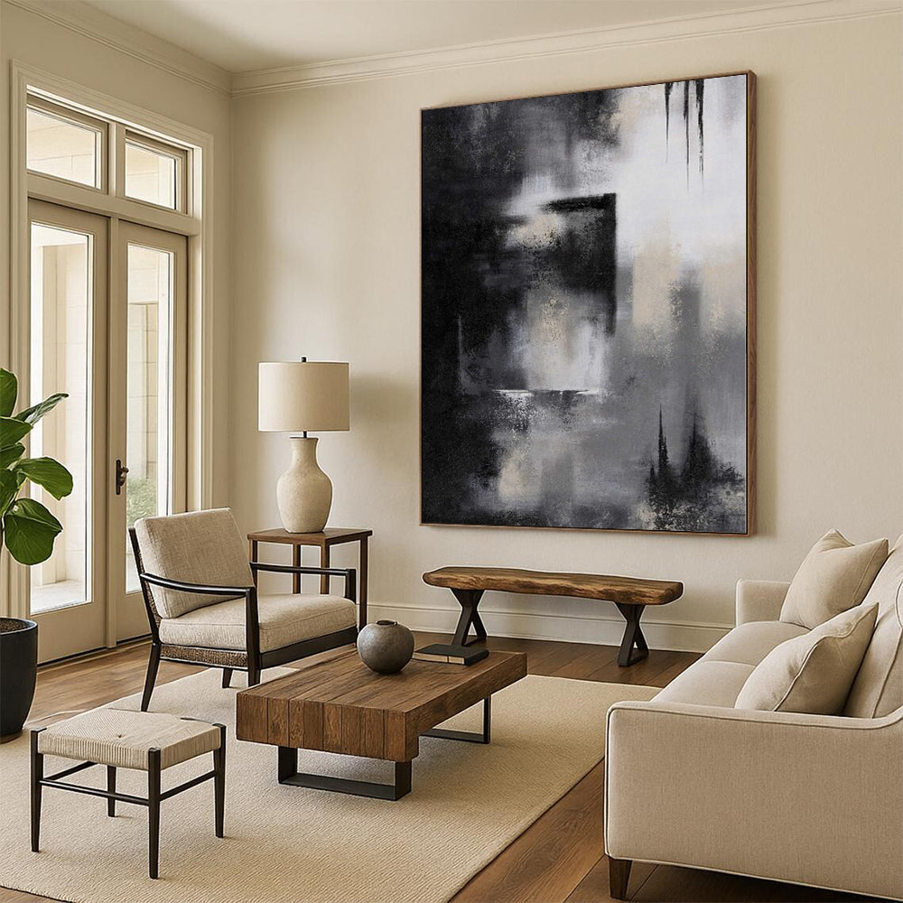 Custom Extra Large Abstract Weave Art - Hand-Painted Acrylic for Textile Design Studios