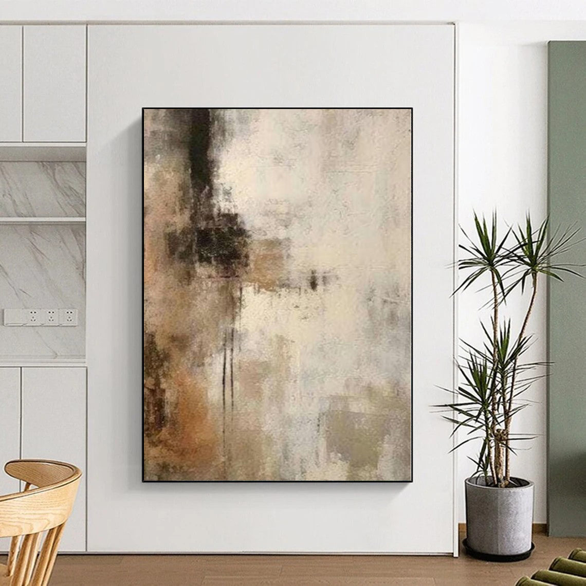 Giant Hand-Painted Abstract Art for Basement Entertainment Areas