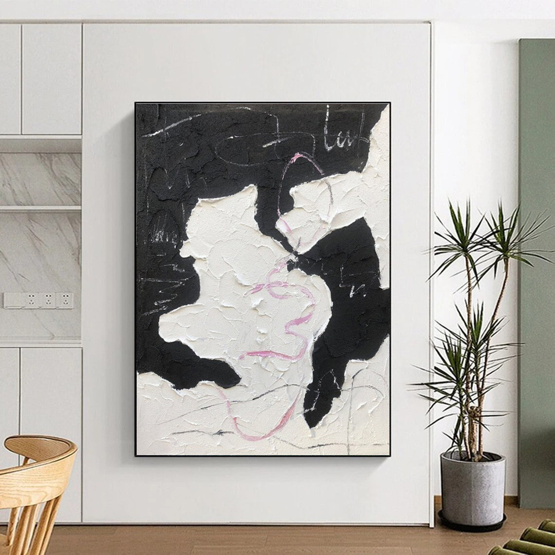 Oversized Modern Abstract Canvas for Home Music Studio Creative Backdrop