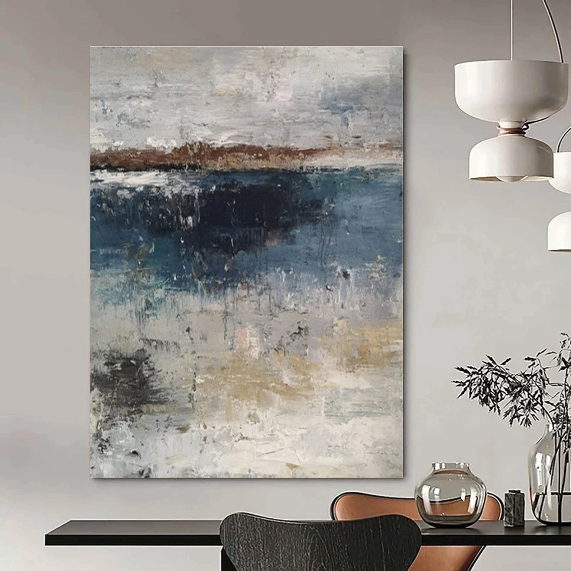 Custom Hand-Painted Abstract Mural for Office Marketing Departments