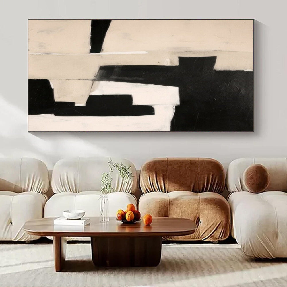 Hand-Painted Extra-Large Contemporary Abstract Canvas for Family Great Rooms