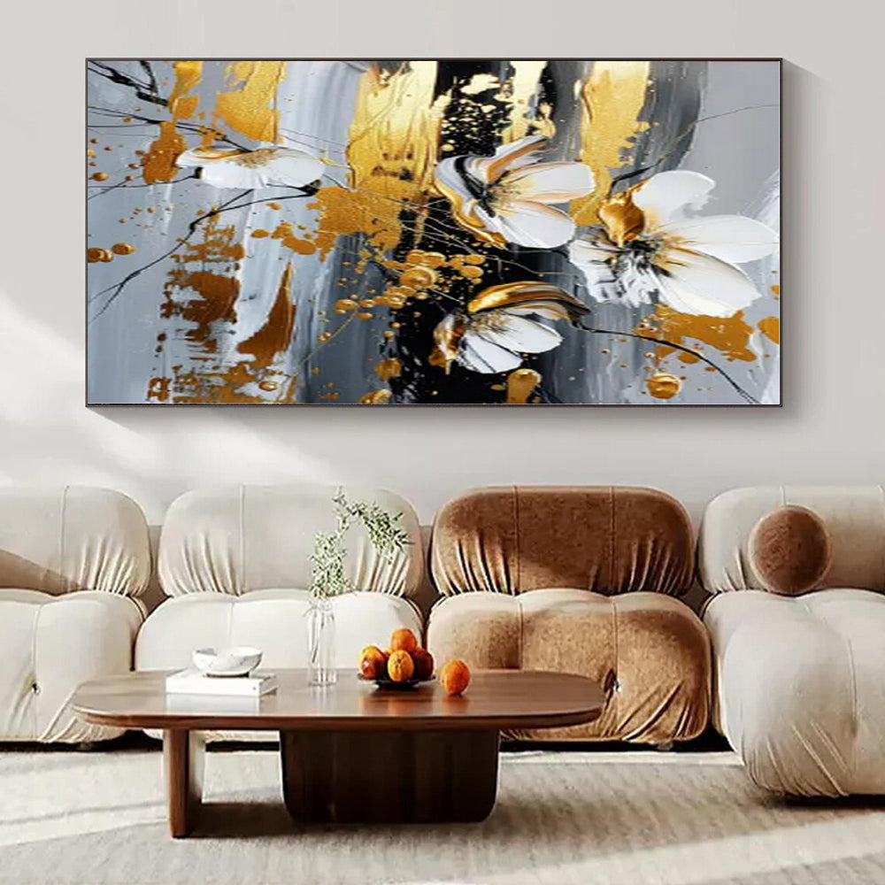 Artistic Impressionism Hand-Painted Abstract Mural for Romantic Bedrooms