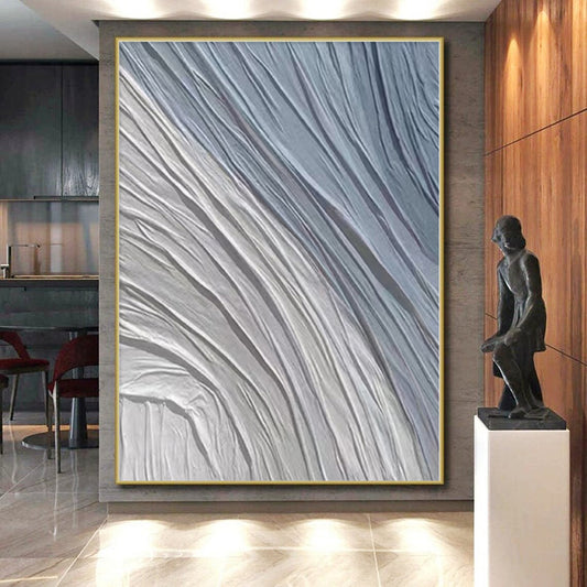 Oversized Custom Abstract Art for Mudroom Entry Feature Wall
