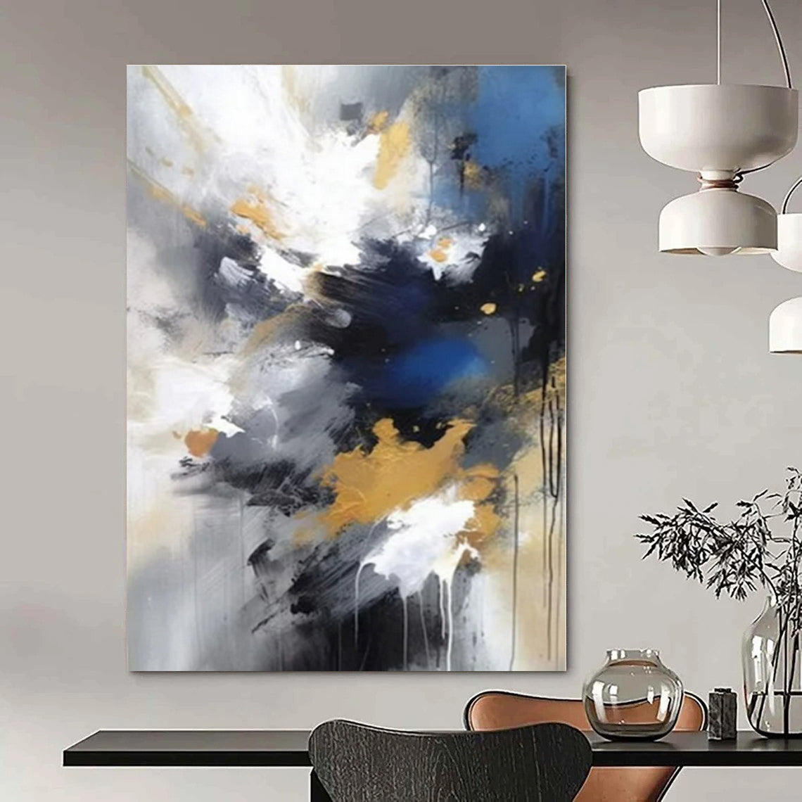 Vintage Travel Hand-Painted Abstract Canvas for Adventurous Bedrooms