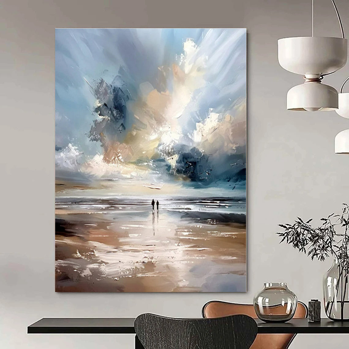 Hand-Painted Personalized Abstract Art for Dining Room and Entryway