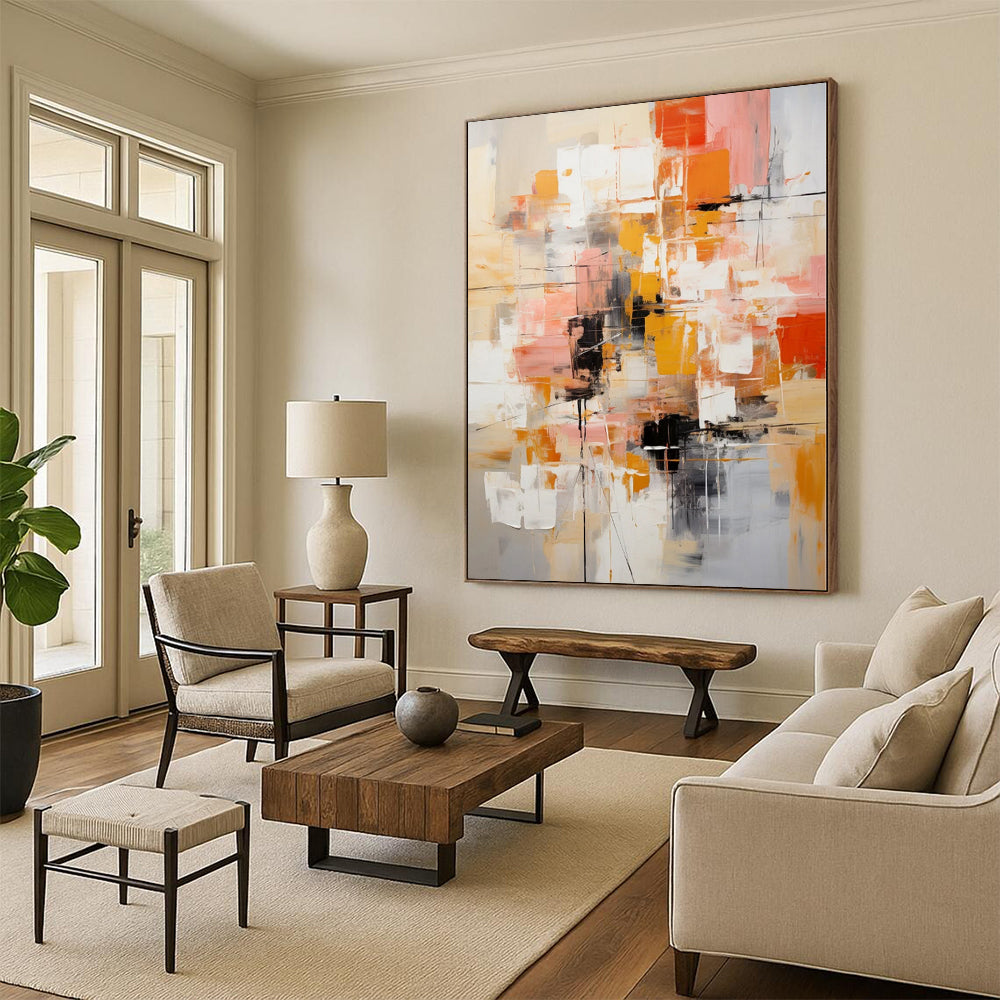 Giant Abstract Art for Yurt Meditation Spaces - Made to Order Mixed Media on Linen