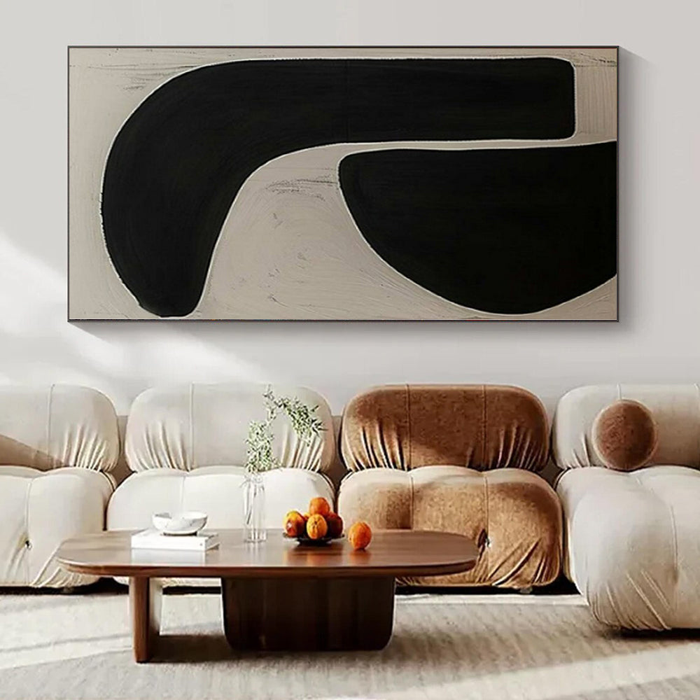 Large-Scale Hand-Painted Contemporary Abstract Mural for Family Home Laundry Rooms