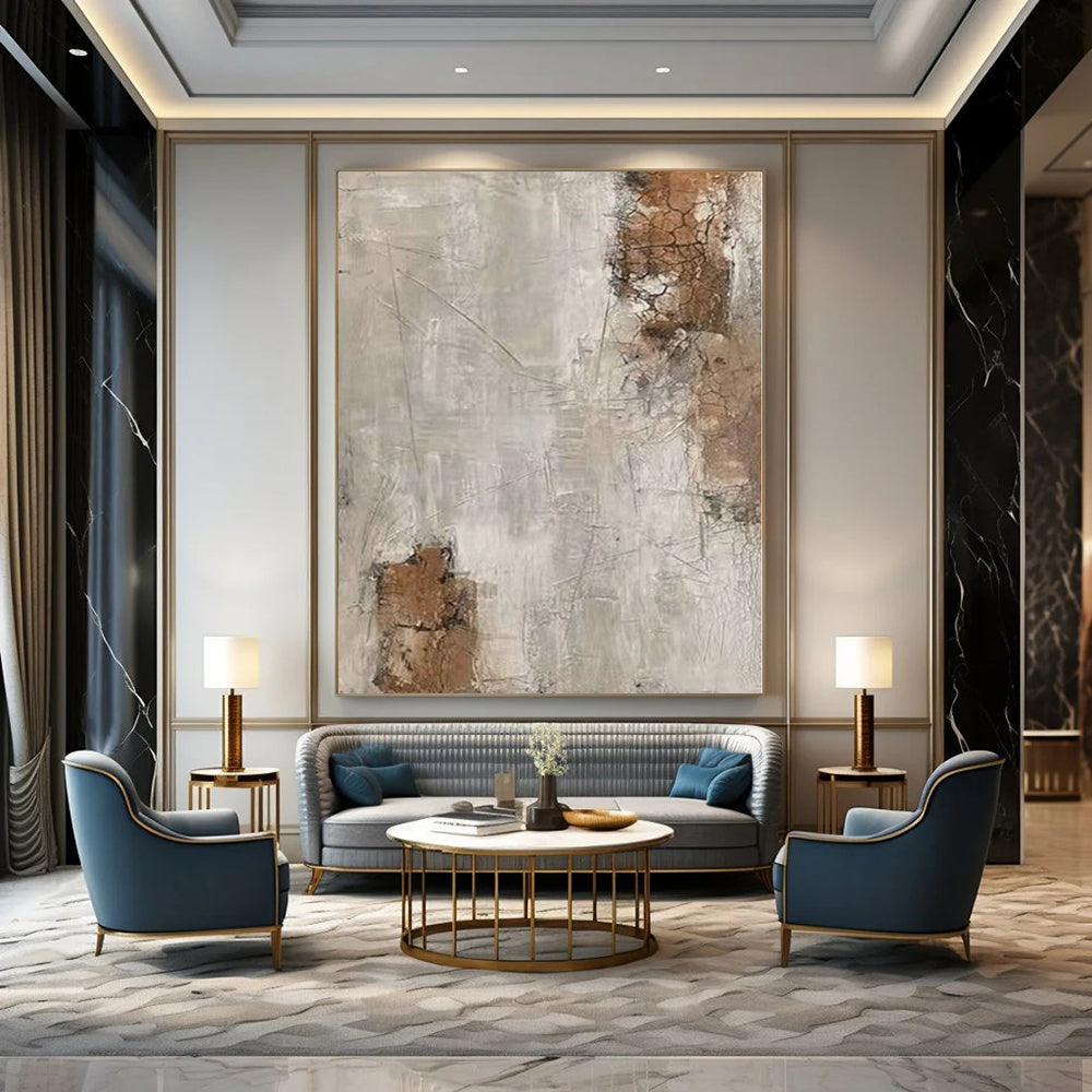 Giant Hand-Painted Abstract Wall Art for Yoga Studio Spaces