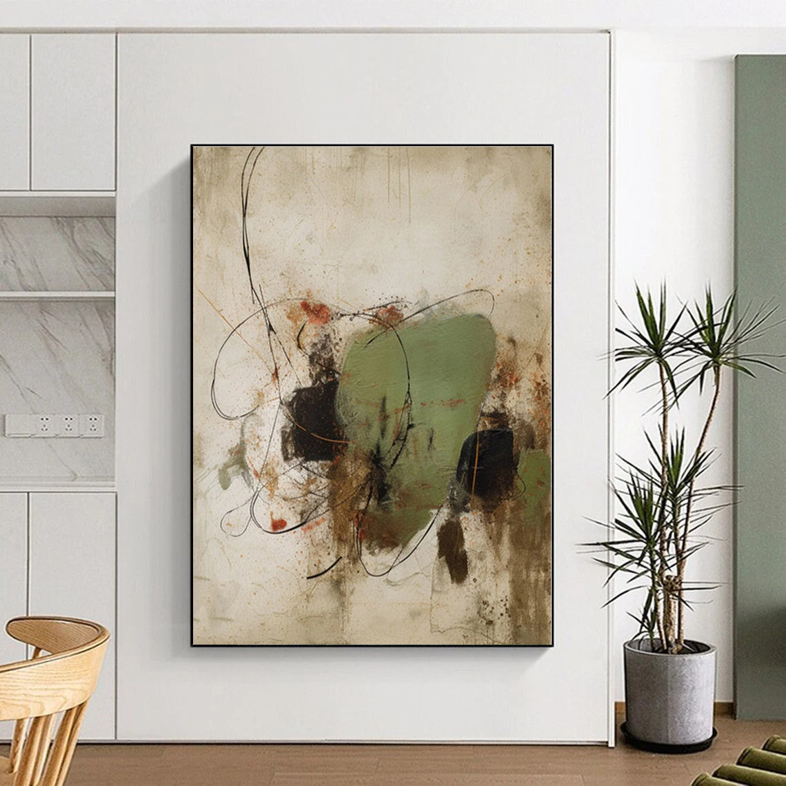 Colossal Abstract Tribal Hand-Painted Wall Art for Home Craft Room Creation Wall